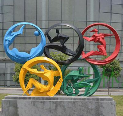 城市街道積極向上運動(dòng)五環(huán)雕塑