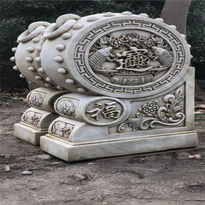 漢白玉仿古招財進(jìn)寶石門(mén)墩