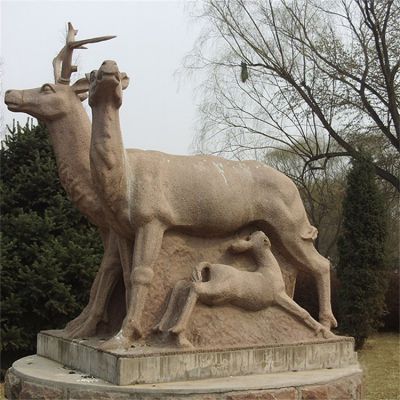 公園大理石石雕動(dòng)物園林景觀(guān)擺件雕塑