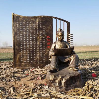 大型書(shū)本竹簡(jiǎn)玻璃鋼雕塑 定制鑄銅書(shū)籍校園文化景觀(guān)雕塑