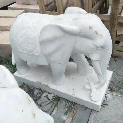 大理石石雕景觀(guān)大象雕塑