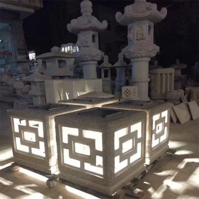 園林廣場(chǎng)道路太陽(yáng)能石板照明地燈青石雕刻擺放