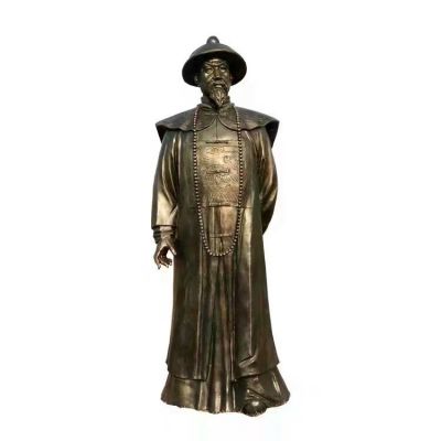 玻璃鋼仿銅古代人物景觀(guān)雕塑