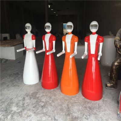 商場(chǎng)玻璃鋼抽象機器人雕塑