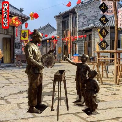 酒店飯店美食街民俗情景小品銅雕人物景觀(guān)雕塑
