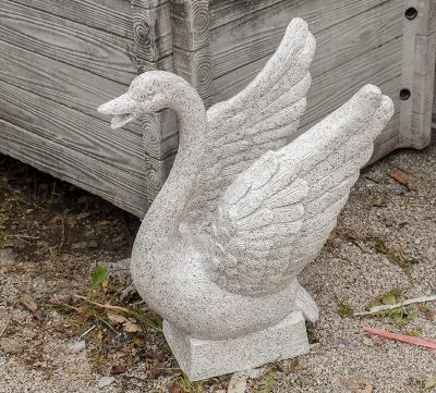 景觀(guān)公園花崗巖飛翔景觀(guān)天鵝雕塑
