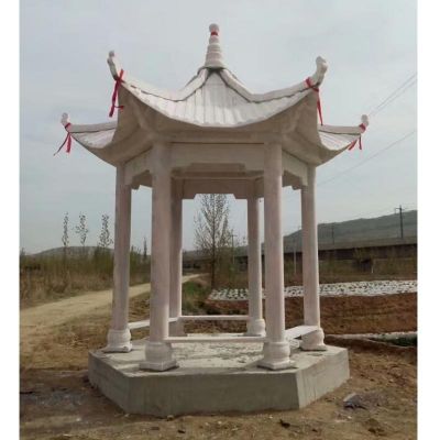戶(hù)外小區園林擺放晚霞紅休閑涼亭