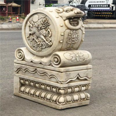 漢白玉仿古石門(mén)墩，庭院大門(mén)抱鼓石
