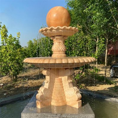 酒店園林戶(hù)外晚霞紅風(fēng)水球噴泉大理石天鵝噴水擺件雕塑