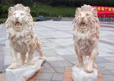 公園創(chuàng  )意大型仿真動(dòng)物石獅子雕塑