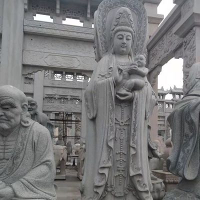 大理石石雕景區寺廟送子觀(guān)音雕塑