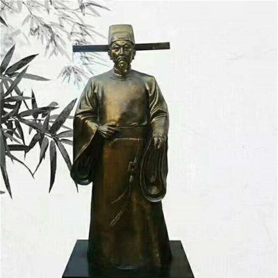   玻璃鋼仿銅景觀(guān)景區雕塑古代人物雕塑