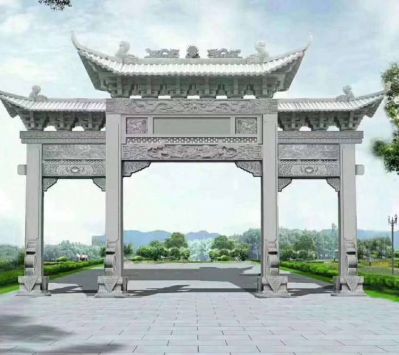 大理石石雕戶(hù)外景觀(guān)大型牌坊雕塑