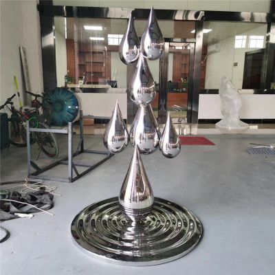 鏡面不銹鋼創(chuàng  )意水滴雕塑