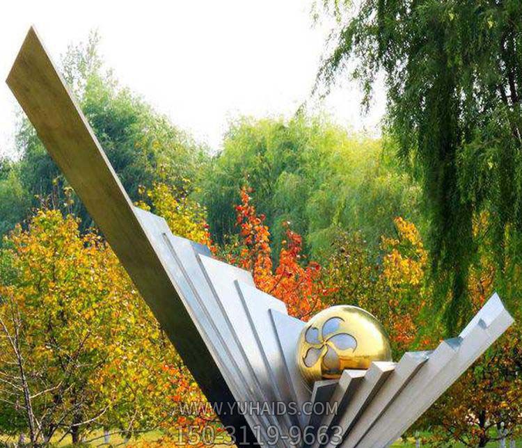 公園創(chuàng )意抽象白鋼城市裝飾藝術(shù)翅膀雕塑