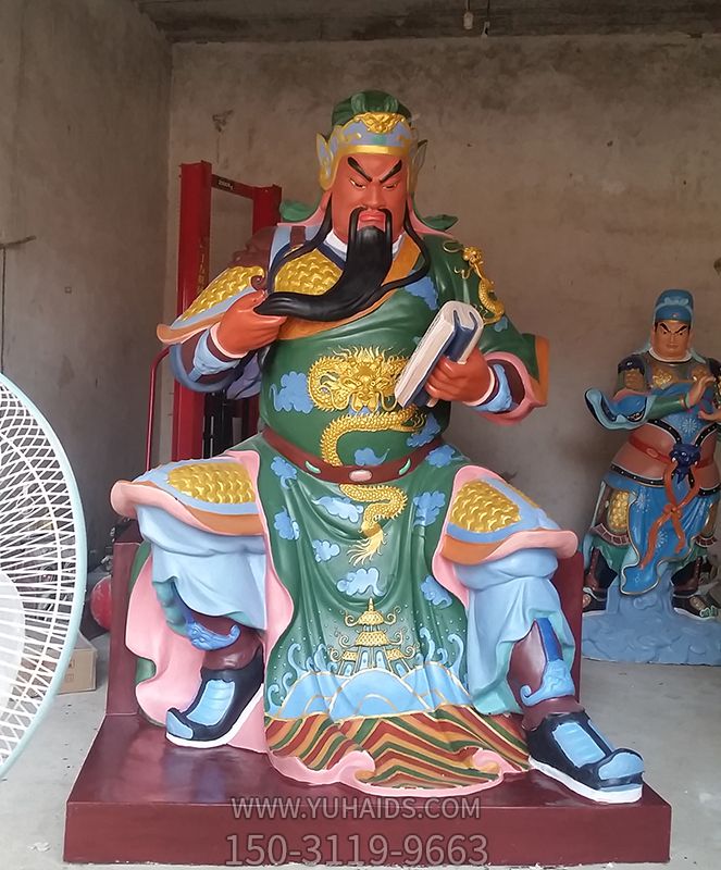 玻璃鋼彩繪大型景區景觀(guān)關(guān)公雕塑