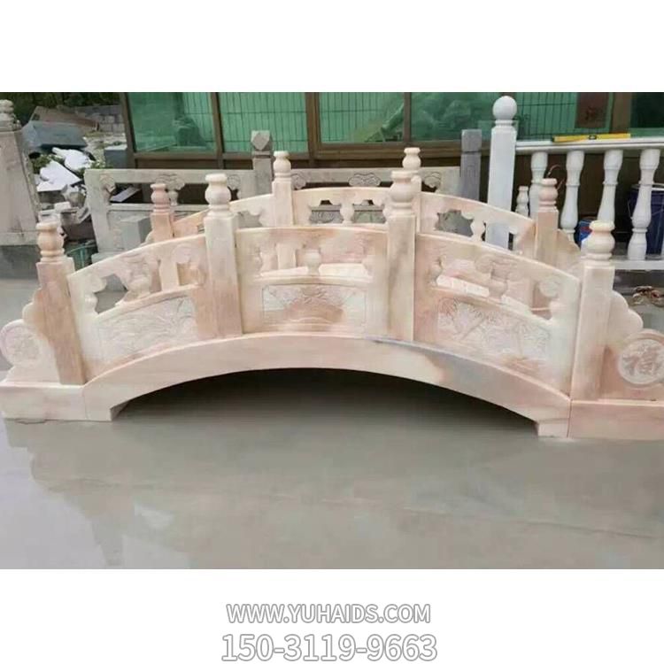 花崗巖晚霞紅雕刻小石拱橋仿古建筑庭院景觀(guān)雕塑