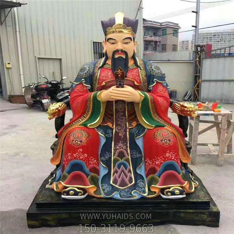 戶(hù)外寺廟大型神佛玻璃鋼彩繪判官雕塑