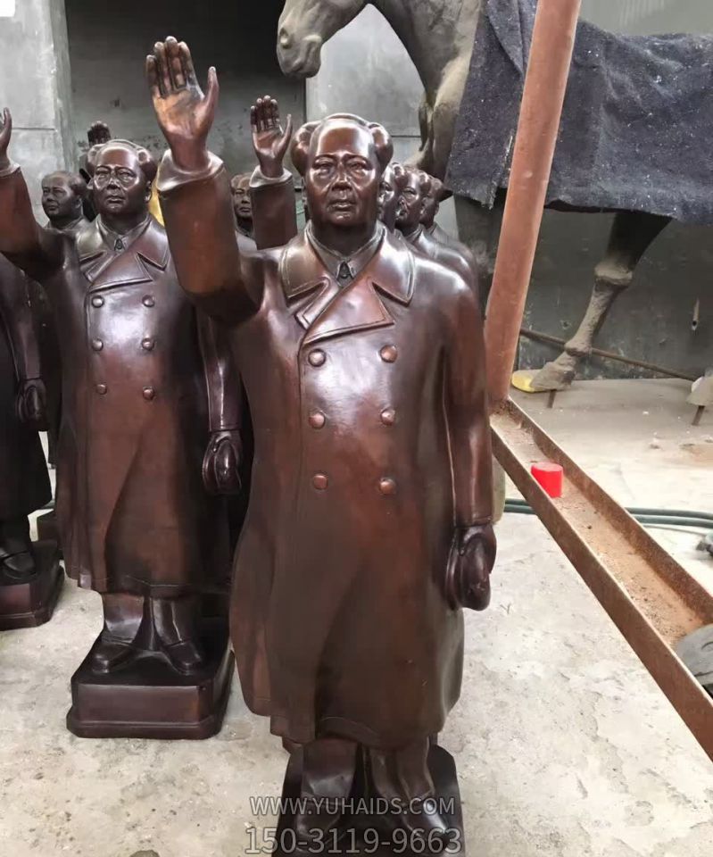 景區戶(hù)外園林銅揮手的偉人毛澤東雕塑