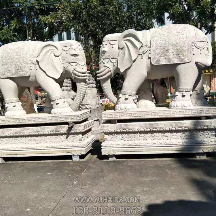 大理石石雕大型動(dòng)物鎮宅招財大象雕塑