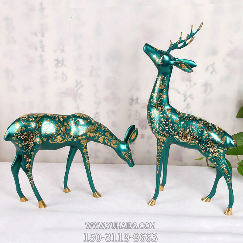 室內裝飾品玻璃鋼彩繪創(chuàng )意鹿雕塑