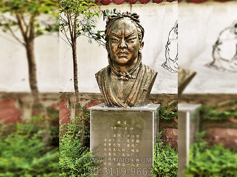 銅鑄半身像戶(hù)外景區裝飾品擺件韓信雕塑