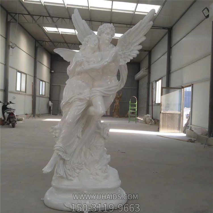 玻璃鋼仿漢白玉歐式西方天使人物小品景區景觀(guān)雕塑
