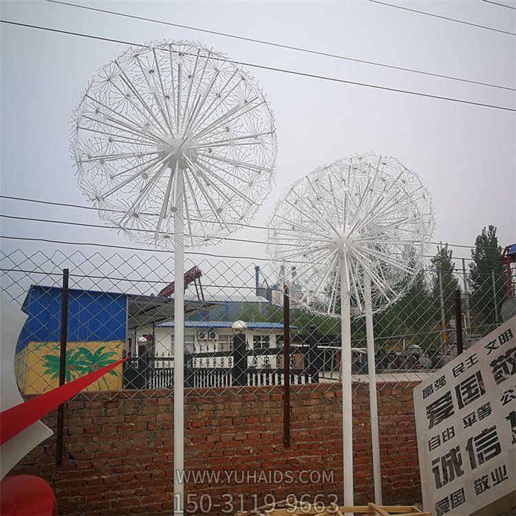 不銹鋼亮化燈光蒲公英城市街道景觀(guān)裝飾雕塑
