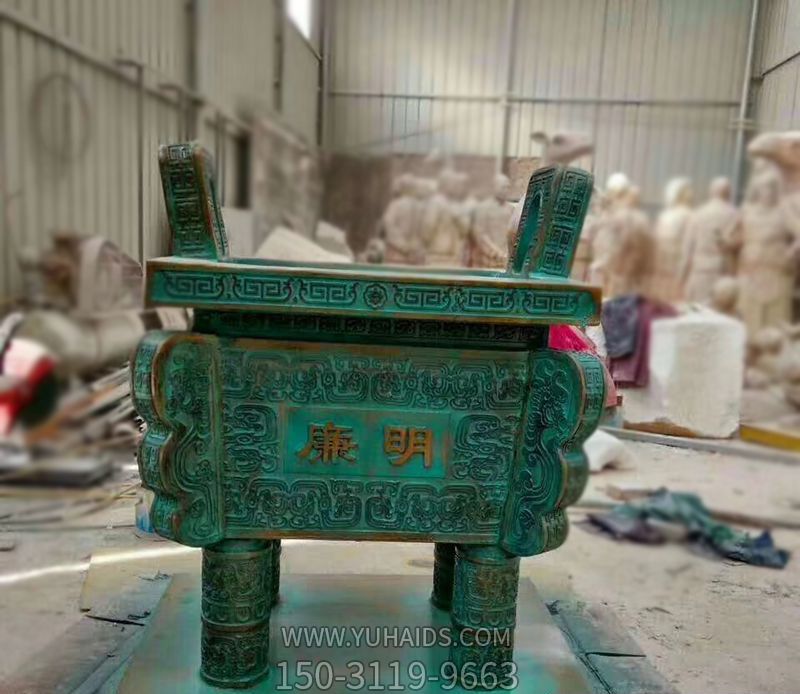 青銅創(chuàng )意銅雕寺廟鼎雕塑