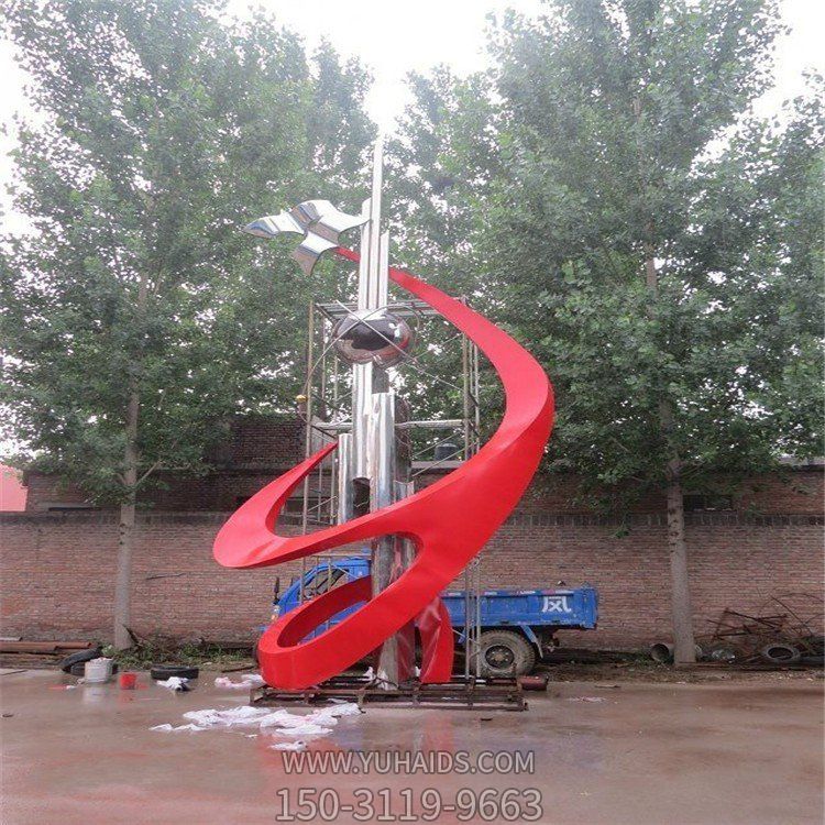 不銹鋼科技主題景觀(guān)雕塑，學(xué)校校園勵志雕塑