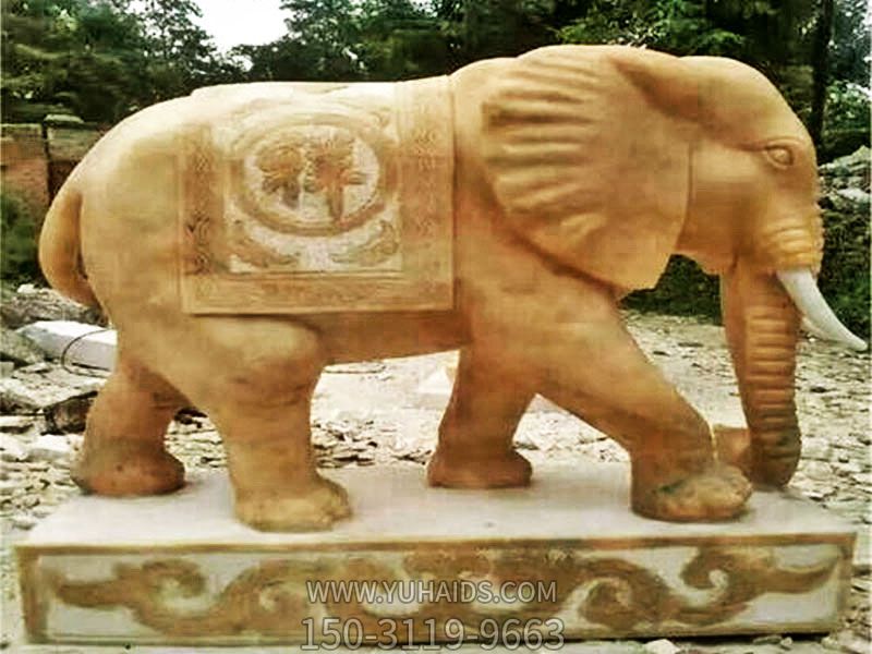 戶(hù)外園林創(chuàng )意吉祥浮雕石雕大象雕塑
