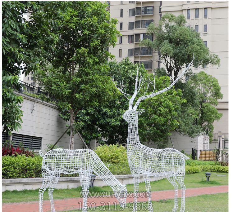 公園鏤空創(chuàng  )意戶(hù)外園林景觀(guān)梅花鹿雕塑