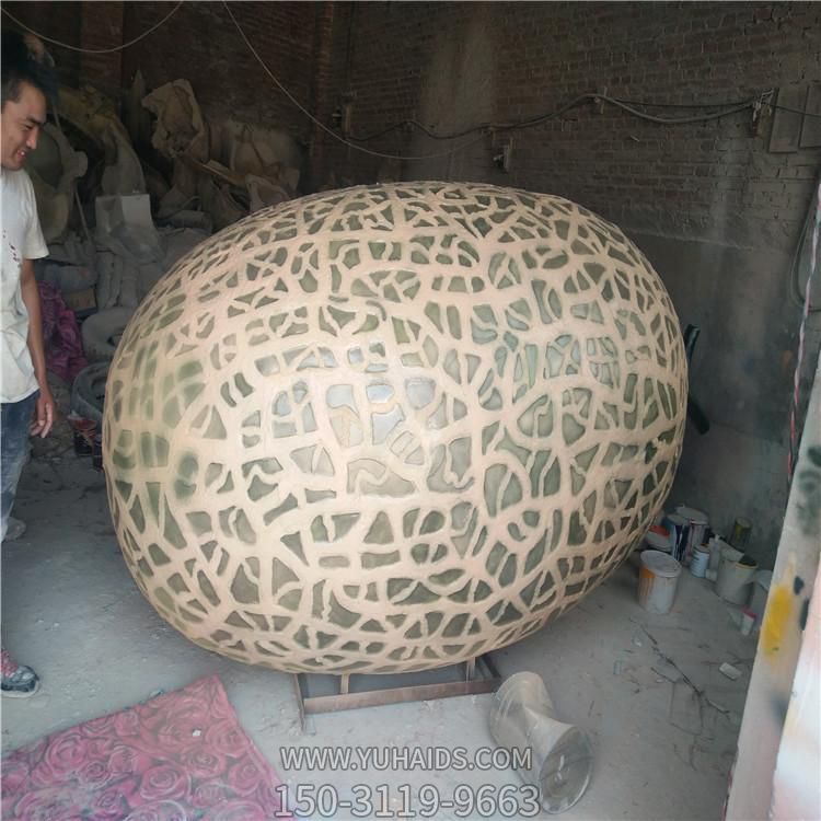 大型玻璃鋼水果景觀(guān)哈密瓜雕塑