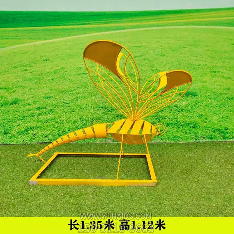 不銹鋼戶(hù)外園林景觀(guān)抽象蜻蜓雕塑