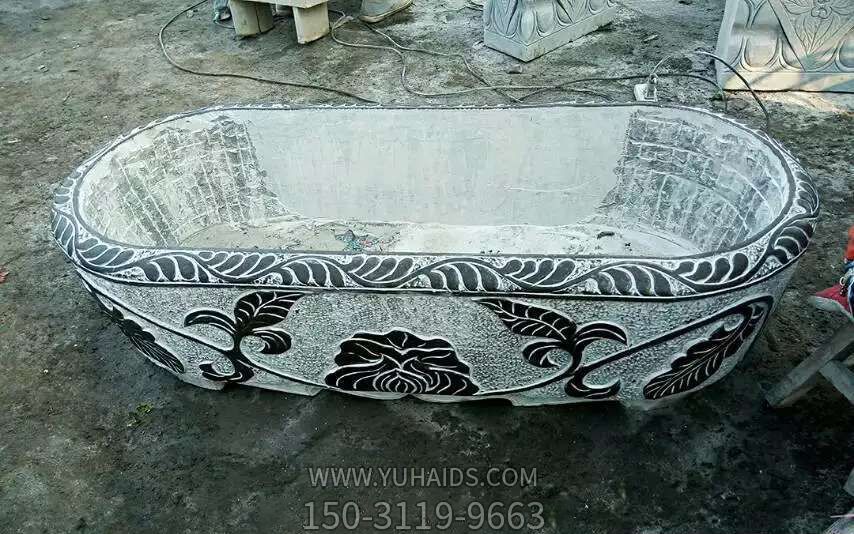 仿古水缸石雕創(chuàng )意方形缸雕塑