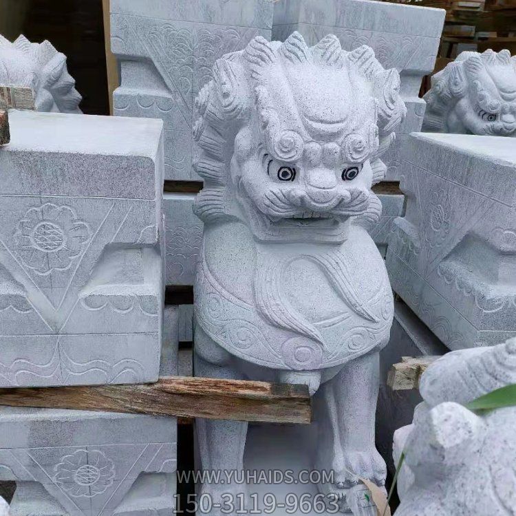 庭院別墅門(mén)口大理石石雕石獅子雕塑
