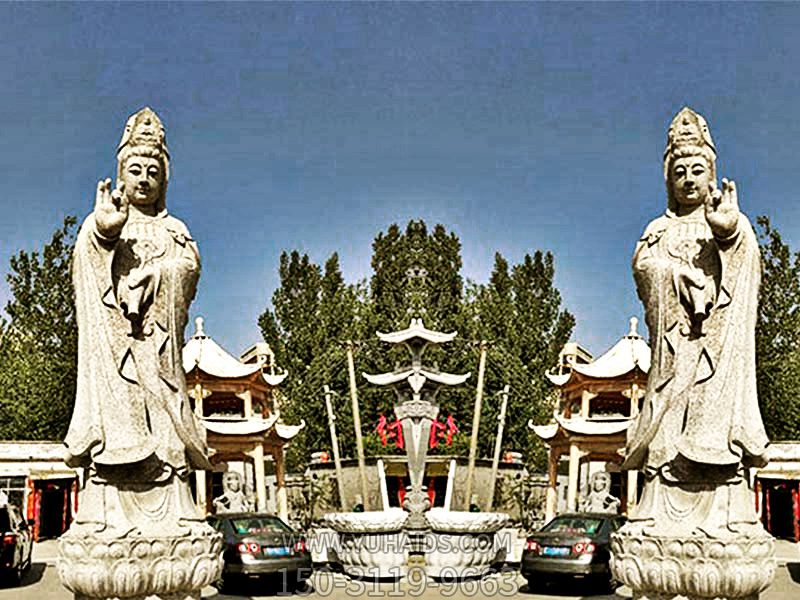 景區戶(hù)外大型大理石石雕觀(guān)音雕塑