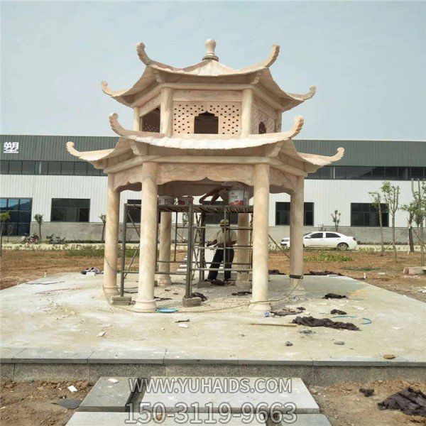 公園廣場(chǎng)景觀(guān)晚霞紅石涼亭長(cháng)廊