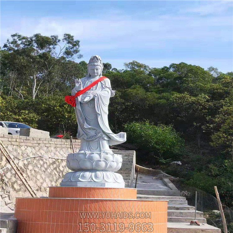戶(hù)外大型大理石石雕觀(guān)音雕塑擺件