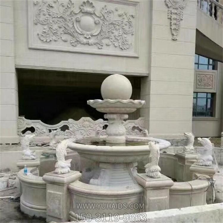 大理石石雕戶(hù)外別墅小區風(fēng)水球噴泉雕塑