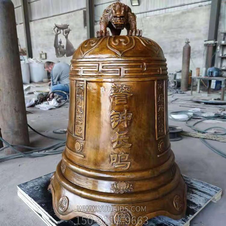 玻璃鋼仿銅寺院大型祈福掛鐘警鐘長(cháng)鳴雕塑