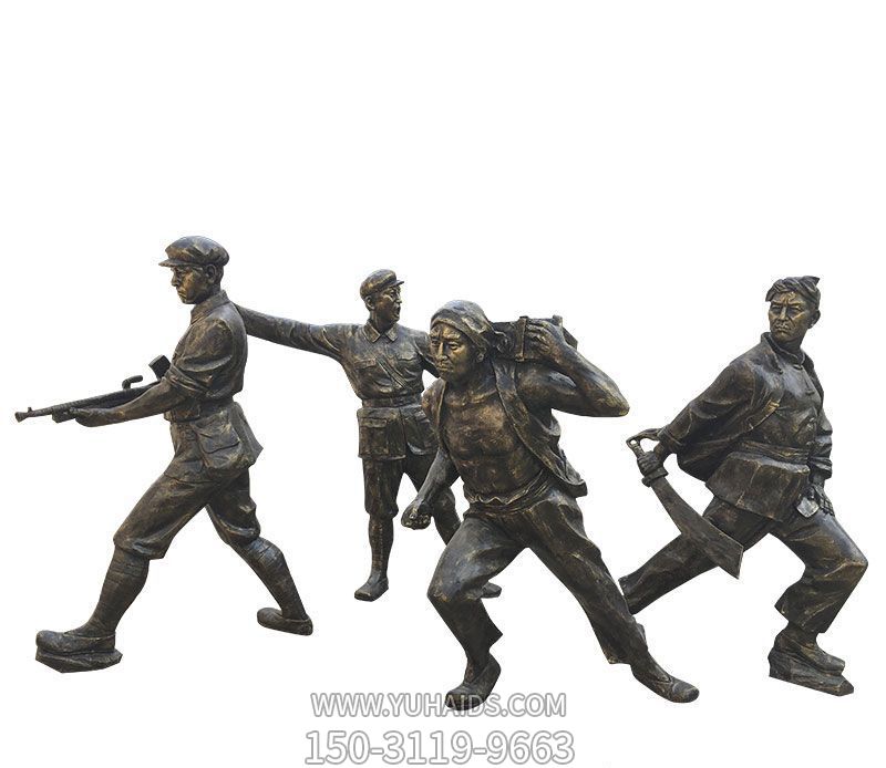 玻璃鋼仿真創(chuàng )意戶(hù)外園林景觀(guān)八路軍雕塑