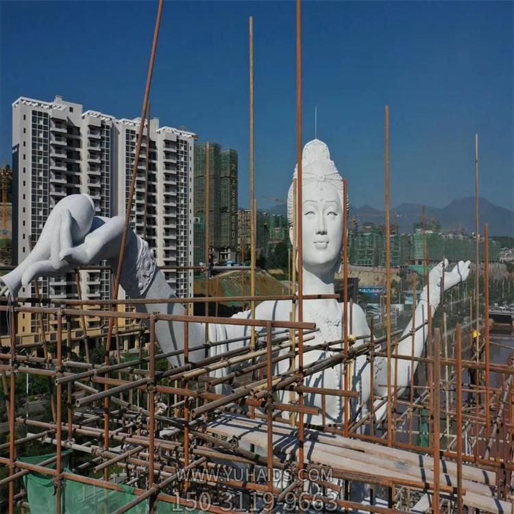 景區廣場(chǎng)大型露天仙女石像  寺廟仿古石雕佛像雕塑