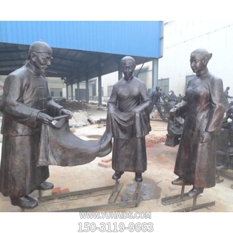 玻璃鋼仿銅戶(hù)外園林景觀(guān)情景人物小品雕塑