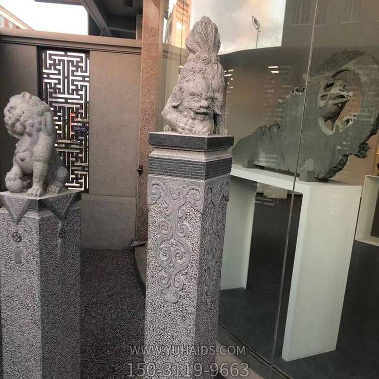 大理石石雕庭院門(mén)口鎮宅拴馬樁雕塑
