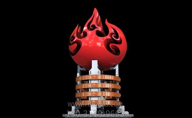 室內街邊創(chuàng )意不銹鋼火炬雕塑