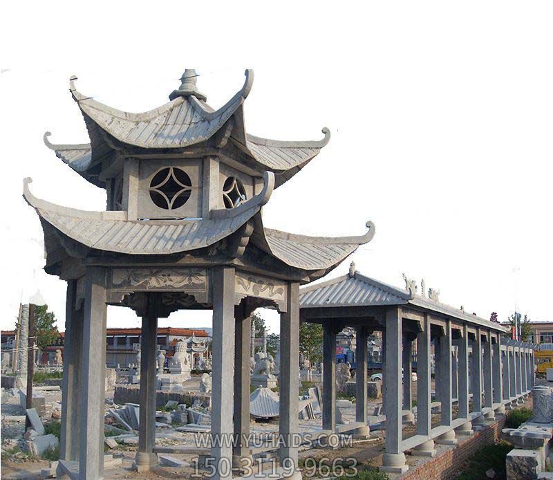 青石長(cháng)廊仿古建園林景區裝飾擺放涼亭雕塑