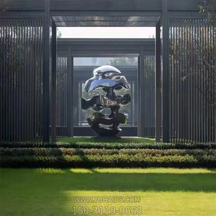 房產(chǎn) 不銹鋼抽象鏤空圓草坪園林景觀(guān)雕塑