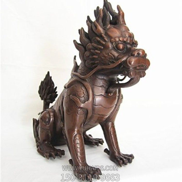 庭院不銹鋼仿銅神獸景觀(guān)裝飾品麒麟雕塑