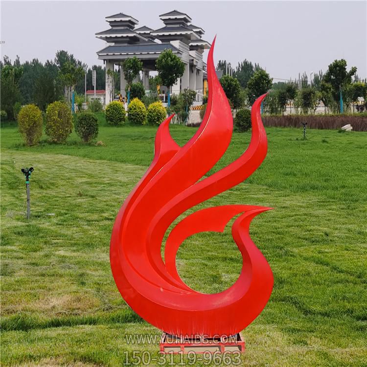 園林大型不銹鋼抽象景觀(guān)鳳凰雕塑